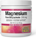 Natural Factors Magnesium Bisglycinate Powder - Whole-Body Health Support Supplement - Natural Magnesium Supplement Supports Bone Strength & Health - 5.1 oz (50 Servings)