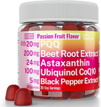 SHIZAM Ubiquinol CoQ10 PQQ Astaxanthin Beets Gummies, Super Mitochondrial ATP Supplements Soft Chews Liquid Pills Powder Alt, Beet-Root