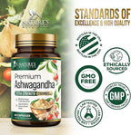Ashwagandha Supplements - Premium Ashwagandha Capsule for Women & Men, Natural Antioxidant Support Ashwa Root Extract, Extra Strength Calm Support with Black Pepper, Vegan - USA Bottled - 60 Capsules