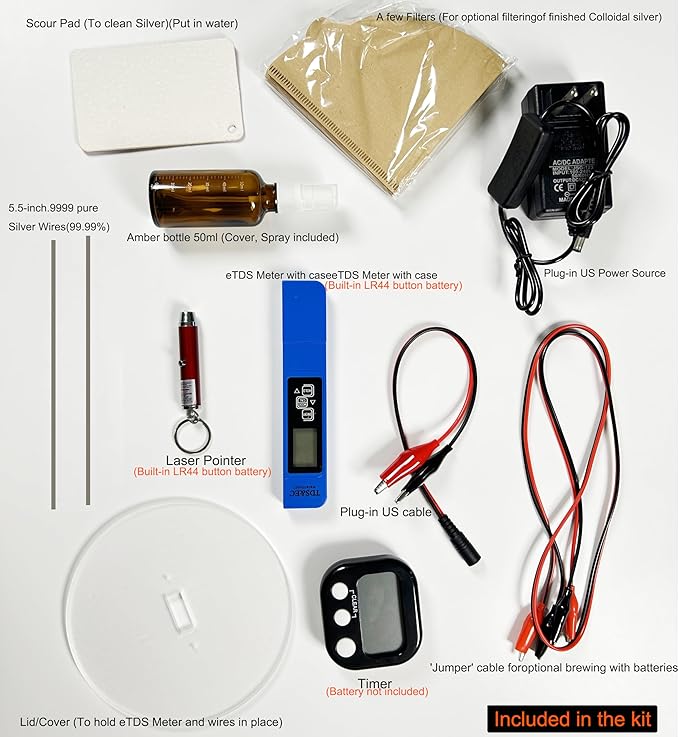 Colloidal Silver Generator Kit,Pure Silver Wire 99.99%,9999 Pure