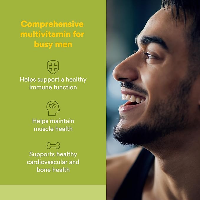 Natural Factors Whole Earth & Sea Men's Multivitamin & Mineral - Daily Health Supplement for Men Under 50 - Vegan, Non-GMO & Gluten-Free - 120 Tablets (60 Servings)