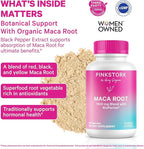 Pink Stork Maca Root Capsules for Women – Organic Maca with BioPerine® for Hormonal Balance, Energy + Wellness – Supports Perimenopause, Menstrual Health, and Vitality