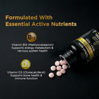 Vitamin B12 2500mcg + Vitamin D3 5000 IU (125mcg) Sublingual Tablets, 60 Count, Daily Energy & Bone Support, Lab Tested, Made in USA (60 Count (Pack of 1))