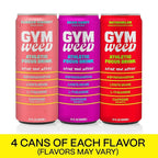 GYM WEED Athletic Focus Drink with KSM-66 Ashwagandha, Lion's Mane Mushroom, L-Theanine, 200mg Green Tea Caffeine with Natural Sweeteners Sour and Sweet Variety of Flavors, 12 Pack