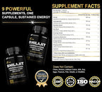 Shilajit 9-in-1 Capsules – Organic Himalayan Complex with Ashwagandha, Sea Moss, Turmeric & More – Vegan, Lab-Tested, Immune & Energy Support for Men & Women – 90 Capsules