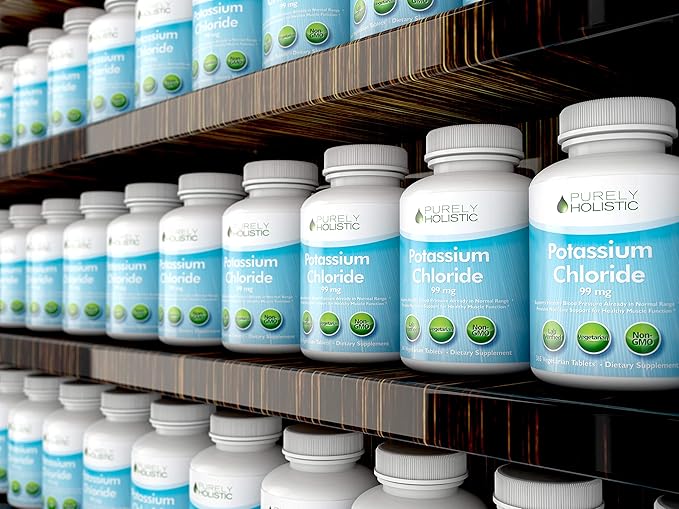 Potassium Chloride Supplement | 1 Year Supply | Heart & Circulatory Health Support | With Potassium 99mg Per Serving for Electrolyte & Fluid Balance Support | Gentle on Digestion | Non-GMO | 365 Ct