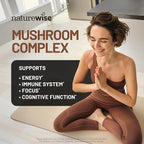 NatureWise Mushroom Complex - with Organic Lion's Mane + Reishi & Cordyceps Sinensis - Lions Mane Supplement with Organic Mushrooms - Vegan - Non-GMO - USA Manufactured - 90 Capsules[30-Day Supply]