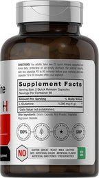 Horbaach L Glutamine Capsules 1000mg | 180 Powder Pills | Supplement for Women and Men | Pre Workout & Post Workout | Non-GMO & Gluten Free