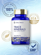 Carlyle Trace Minerals | 200 Tablets | Full Spectrum Supplement | Non-GMO & Gluten Free Complex | by Vital Trace