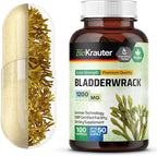 BIO KRAUTER® Bladderwrack for Thyroid Support - Vegan Iodine Supplement 1200 mg per Serving - Bladderwrack 100 Capsules, 50 Days of Supply, Non-GMO - Natural Seaweed Supplement