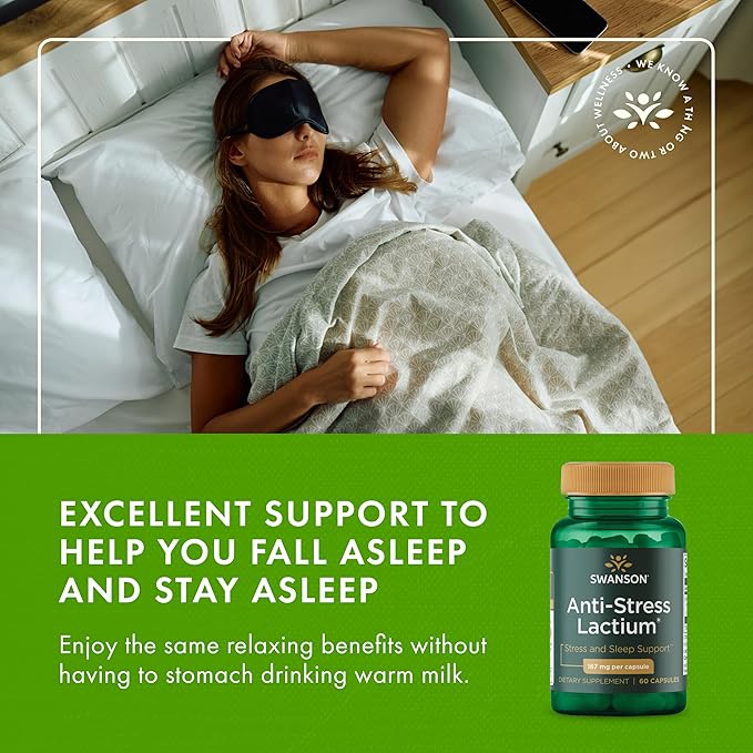 Swanson Women's Anti-Stress Formula (Lactium) - Helps Counter Stress, Promotes Relaxation and Sleep Support - (60 Capsules, 167mg) 1 Pack
