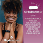 BIGJOHNLAB® - Women’s Vaginal Probiotics – PH Balance, Odor Control, Yeast, Microbiome & Feminine Health – 6B CFU, Licorice Root – Clinically Tested for Freshness & Balance – 30 CT