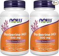 Now Supplements,Berberine HCL 500 mg,Supports Glucose Metabolism*,90 Veg Capsules,(Pack of 2)