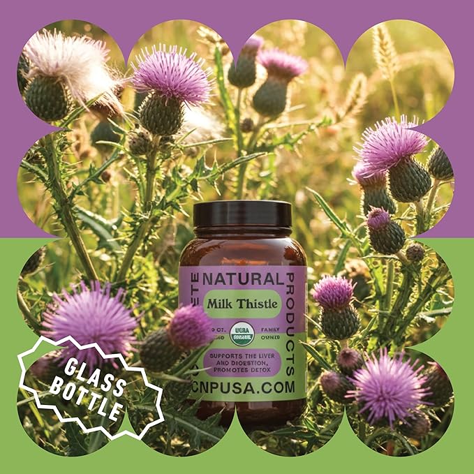 Complete Natural Products Pure Organic Milk Thistle Capsules - 500 mg Silymarin Powder 100 Pills