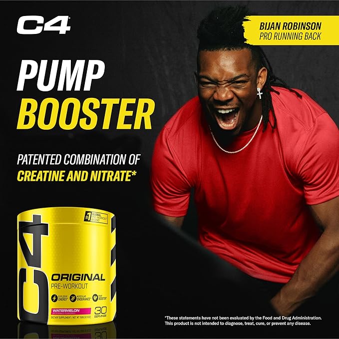 C4 Original Pre Workout Powder Watermelon Sugar Free Preworkout Energy Supplement for Men & Women 150mg Caffeine + Beta Alanine + Creatine 30 Servings
