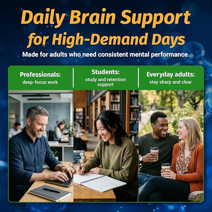 1 Body Brain Support Triple Pack, Alpha GPC and Lion's Mane Extract, 90 Capsules Each