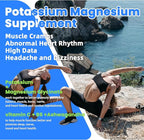 Potassium Magnesium Gummies,Potassium Supplement w/Ashwagandha,High Absorption Magnesium Glycinate,B6,D3,Potassium Citrate for Leg Cramps,Muscle,Electroyte for Adults Kids,Sugar-Free, 60 Gummies