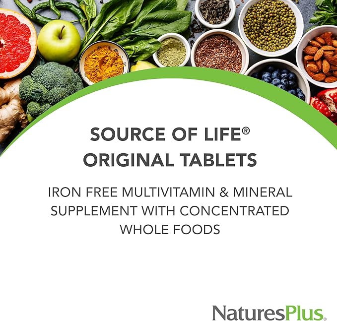 NaturesPlus Source of Life Prenatal - 90 Tablets - Multivitamin & Mineral Supplement with Iron - Nutritional Support for Pregnancy - Gluten Free, Vegetarian - 45 Servings
