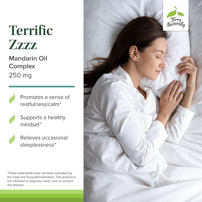 Terry Naturally Terrific Zzzz - Sleep Supplement for Adults - Dietary Supplement with Mandarin, Lemon Balm & Lavender - Non-GMO Relaxation & Sleep Relief Aid - 30 Softgels (2 Pack)