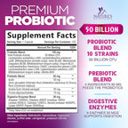 Probiotics for Digestive Gut Health - 50 Billion CFU Per Capsule, 10 Premium Strains & Prebiotics - Best Probiotics for Women & Men, Occasional Constipation, Gas, Immune Health Support - 120 Capsules