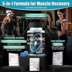 L-Glutamine Gummies 1000mg with BCAA, Potassium, Magnesium & Vitamin C, Muscle Recovery, Endurance Support & Daily Nutrition, Portable Supplement for Men＆Women, Lime Grapefruit Flavor, 120 Count