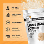 It's Just! - Lion's Mane Mushroom Powder, Natural Raw Superfood, Brain Support, Immune Health, Boost Energy, Non-GMO, 8oz