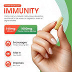 Organic Vitamin C from Camu Camu Capsules 1,000mg, Packed with Natural VIT C, Raw Antioxidants - Immune Support Supplement & Anti-Aging for Skin - Powder Organic, Vegan, Non-GMO (120 Count)