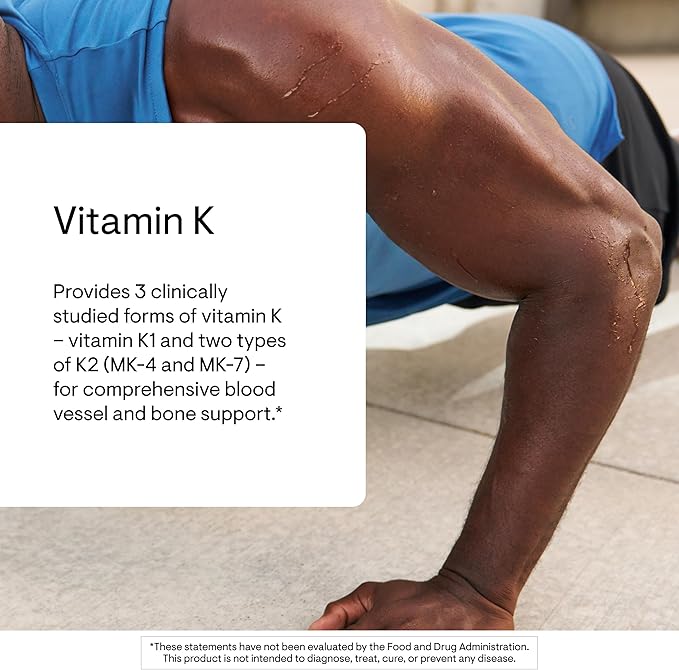 THORNE - Vitamin K - Vitamins K1 and K2 (as MK-4 and MK-7) Capsule Supplement - Supports Strong Bones* - Clinically Studied Ingredients - Third-Party Certified - Gluten, Dairy & Soy-Free - 60 Capsules
