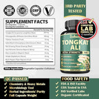 Satoomi 9in1 Tongkat Ali Root Extract 200:1 - Ashwagandha, Tribulus Terrestris - 150 Capsules for 5 Months - Support Strength, Energy & Healthy Immune