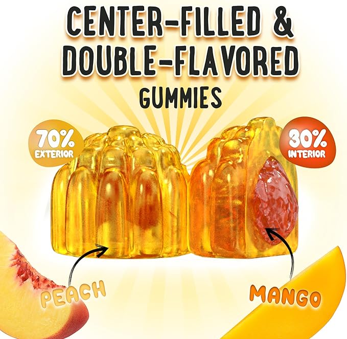 OH MY CHEWY Center-Filled Vitamin D3 K2 & Calcium Gummies - Supplement for Healthy Teeth, Bone & Energy - 5000 IU D3, 120 mcg K2(MK-7), 120 mg CA - Vegan & Non-GMO - 60 Count