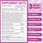 NATURE TARGET Probiotics for Women, 100 Billion CFUs Probiotic with Digestive Enzymes & Prebiotics, Vaginal Probiotics with Cranberry for Urinary Tract Health, pH Balance, 180 Veggie Capsules