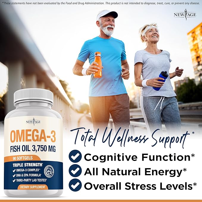 Triple Strength Omega 3 Fish Oil 3750 mg - EPA & DHA - Over 3000mg Omega-3 Fatty Acids - 1350mg EPA + 900mg DHA - Best Essential Fatty Acids, Burpless Fish Oil - 180 Count