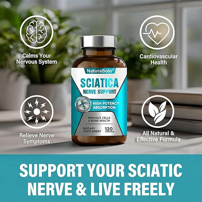 Sciatic Nerve & Discomfort Supplement - Nerve Savior for Neuropathy, 120 Capsules Featuring Alpha Lipoic Acid 300mg & Vitamin B Complex for Targeted Comfort