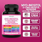 Myo-Inositol & D-Chiro Inositol Supplement For Women (90 Capsules, 40:1 Ratio Myo Inositol) Hormone Balance for Women - 10 in 1 Formula - Third Party Tested, Vegan Safe & USA Made - (90 Count)