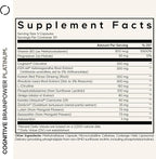 Codeage Cognitive Brainpower Platinum Supplement - Cognizin Citicoline, KSM-66 Ashwagandha, Panax Ginseng, Rhodiola, Phosphatidylserine, Ginkgo, Ubiquinol CoQ10, Liposomal - Non-GMO - 90 Capsules