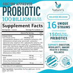 Nature's Physician Probiotics - 100 Billion CFU Per Capsule - 16 Strains + Prebiotics - Best Probiotic Supplement for Women & Men - Supports Immune, Digestive Health, Constipation & Gas - 60 Capsules