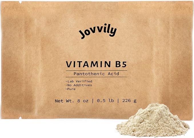 Jovvily Vitamin B5 - Pantothenic Acid - 8 oz - D-Calcium Pantothenate - Always Pure - No Fillers Or Additives