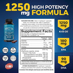Viva Naturals 1250 mg Antarctic Krill Oil and 2,500 mg Triple-Strength Omega-3 Fish Oil Bundle, Providing Omega-3 EPA and DHA