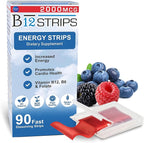 Essential Source 2,000 mcg Methylcobalamin Vitamin B12 Sublingual Energy Strips | Biotin, B6, 5-MTHF L-Methylfolate | Sublingual B12 Vitamins, Folate | Energy, Brain Health, Nerve Function - 90 Strips
