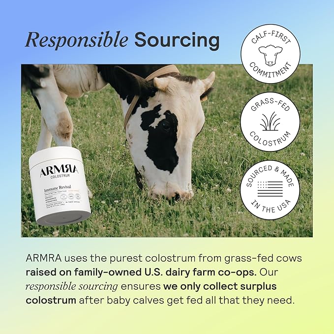 ARMRA Colostrum Powder | Vine Watermelon | Gut Health & Bloating | Skin & Hair | Immunity | Keto, Gluten & Fat-Free | 90 Servings