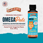 Barlean's Omega Pals Eye Health Liquid, Tangerine Flavored Omega 3 for Kids, Fish Oil Supplement with 500 mg of EPA & DHA Plus Lutein & Zeaxanthin Vitamins for Blue Light Support, 8 oz