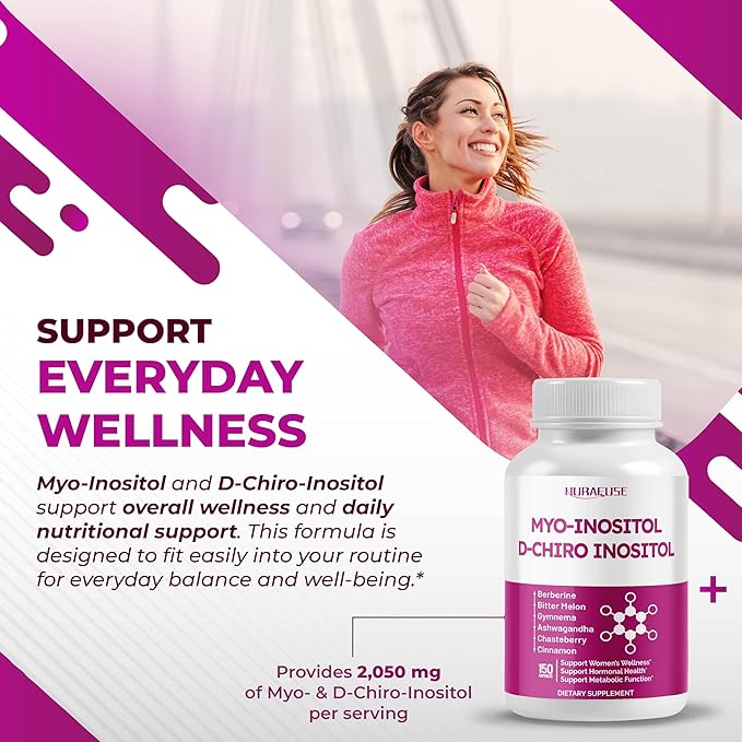High Potency Myo-Inositol & D-Chiro Inositol with Chasteberry, Cinnamon, Bitter Melon & Gymnema – Supports Optimal Hormone Balance, Healthy Metabolism*