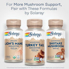 SOLARAY Fermented Turkey Tail Mushroom Supplement 1000mg - Overall Wellness Support - Turkey Tail Mushroom Capsules with Organic Mushrooms - Vegan, Non-GMO, Lab Verified, 60-Day Guarantee, 30 Servings