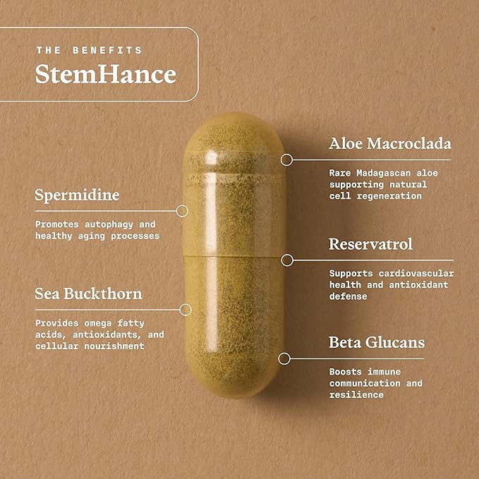Ultra Life Sport StemHance – Cellular Renewal & Healthy Aging Supplement with Vahonona, Spermidine, Resveratrol, Sea Buckthorn, Green Tea, Vitamins D3, K2, B Complex – 120 Capsules
