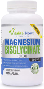 Magnesium Bisglycinate 200mg - 100% Chelated Capsules for Superior Absorption - Gentle Formula, No Laxative Effect - Sleep Energy Cramps Muscle Support - Fully Reacted & Buffered