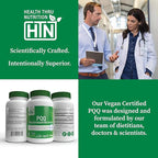 Health Thru Nutrition PQQ 40mg 120 Servings Pyrroloquinoline Quinone as PureQQ | Promotes Mitochondrial Biogenesis | Certified Vegan | Non-GMO Gluten Soy Free Capsules| Clean Label PQQ Supplement