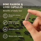 Heart & Soil – 100% Grass Fed & Finished Bone Marrow & Beef Liver from Regenerative Cattle – Supports Bones, joints, Tissue & Skin – 3000mg Libido Booster For Women & Men – Glass Bottle – 180 Capsules