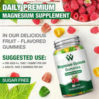 Magnesium Glycinate Gummies for Adults - Sugar Free Magnesium Potassium Supplement for Calm Mood, Muscle, Bone & Energy Support, 80 Gummies