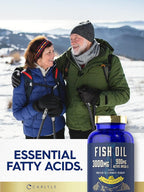 Carlyle Fish Oil 3000mg | 900mg Omega 3 | 200 Softgels | Lemon Flavor | Non-GMO and Gluten Free Supplement