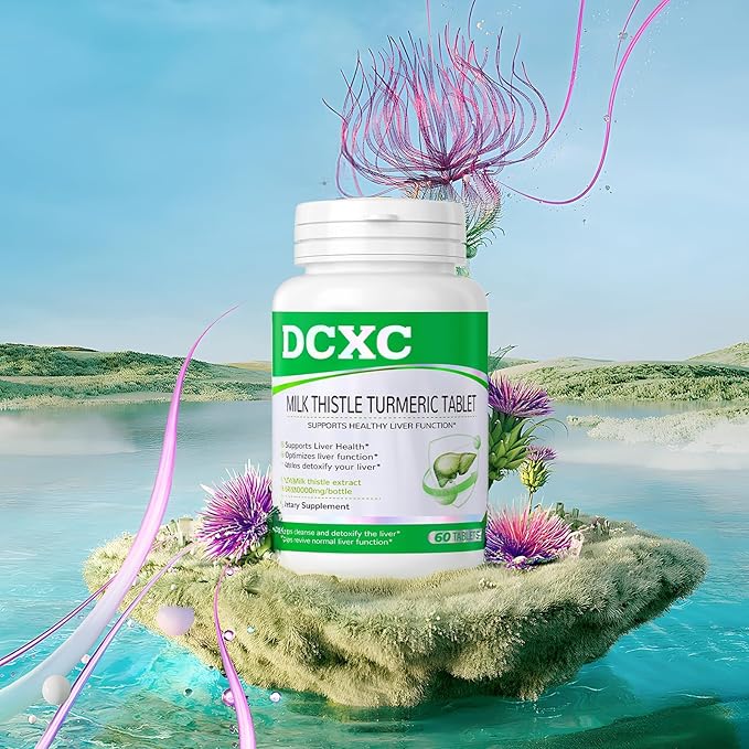 Liver Detox Supplement,30000mg Milk Thistle Turmeric Tablet,Stay up Late – Supports Liver Health – 60 Tablets